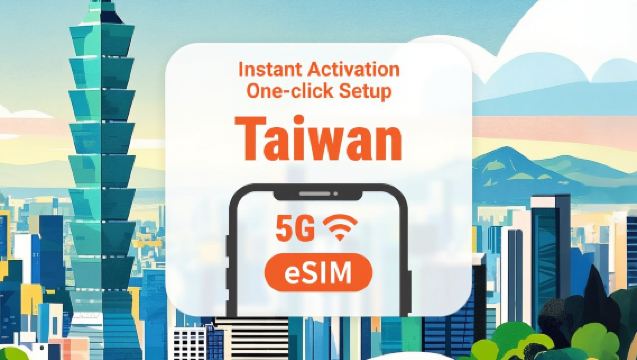 Taiwan 5G eSIM | 1-30 dagars datatrafik | Snabb aktivering med ett klick | QR-kod