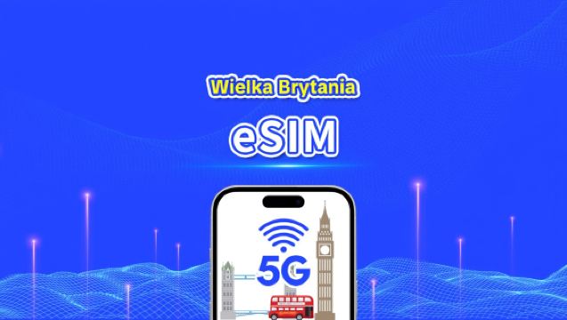 Wielka Brytania eSIM | 5G/4G | Szybki internet | 24 godziny | Wybór dni 1-30 | Kod QR