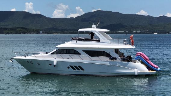 【深センヨットレンタル】七星湾63フィート新築3階建て豪華ヨットチャーター(定員1~10名)【KTV+自動麻雀+プール+フルーツ】誕生日/プロポーズ