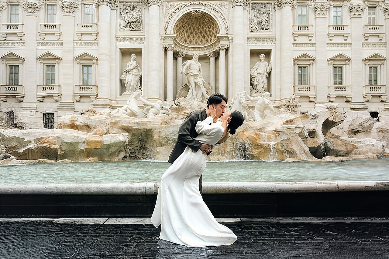 Rome Early Morning Private Photoshoot at the Trevi Fountain