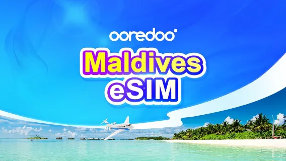馬爾地夫 Ooredoo 5G eSIM | 通話+簡訊 | 960 電話號碼 | 日曆日計費 | QR code