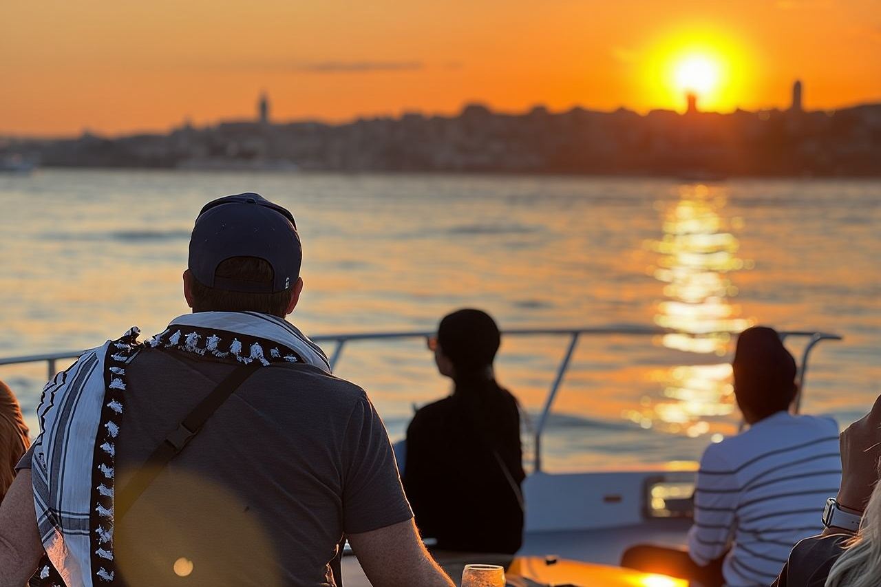 Crucero en yate al atardecer por el Bósforo en Estambul con traslados incluidos