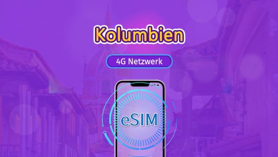 Kolumbien | 5G/4G eSIM | Gesamtpaket | 24-Stunden Abrechnung | 30 Tage | QR-Code