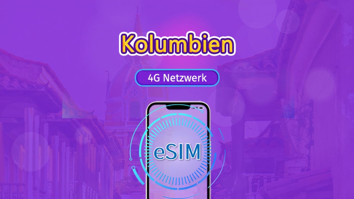 Kolumbien | 5G/4G eSIM | Gesamtpaket | 24-Stunden Abrechnung | 30 Tage | QR-Code