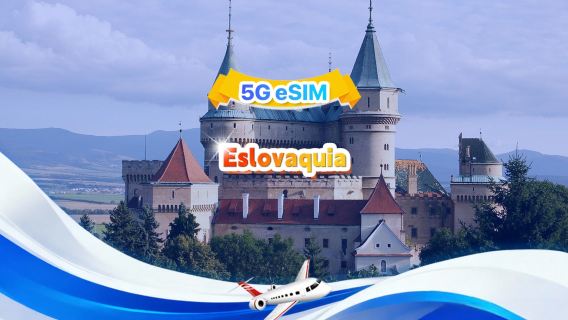 eSIM 5G de Eslovaquia | Paquete completo | Total 1 GB-30 GB | 3-30 días | Sistema 24 horas | QR code