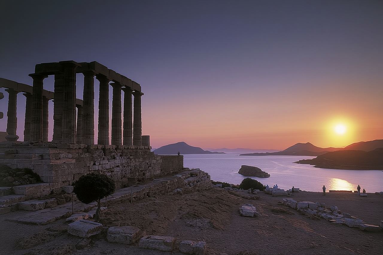 Tour privato al tramonto a Sounion