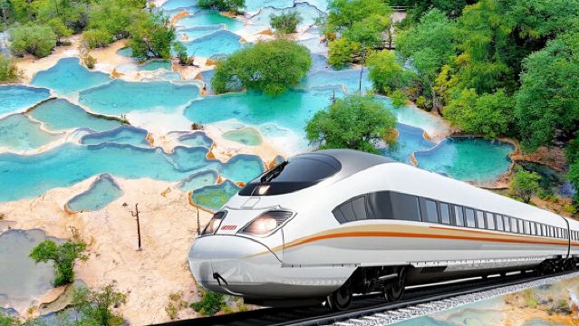 ทัวร์วันเดียว/ทัวร์หลายวัน พื้นที่ทัศนียภาพหวงหลงด้วยรถไฟหัวกระสุน (รับที่สถานีรถไฟความเร็วสูง)