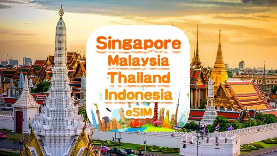 Singapore/Malaysia/Thailand/Indonesia Southeast Asia universal 5G eSIM | Daily package/Total package | 500MB/day-total 30GB | QR code