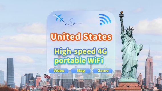 [USA] 4G network | Unlimited traffic | Self-pickup at the airport | WiFi rental, high-speed traffic, shared by multiple people, ready to use at boot, 12H standby, 24H customer service