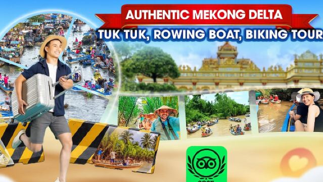 Đồng bằng sông Cửu Long đích thực: Tour xe tuk tuk, thuyền chèo, xe đạp