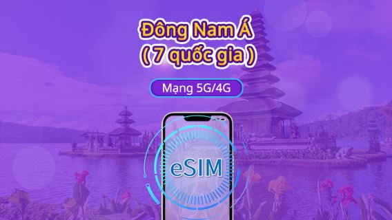 Đông Nam Á (7 nước) | eSIM 5G/4G | Gói ngày/Gói dữ liệu | Tính phí 24 giờ | 1 - 30 ngày | Mã QR
