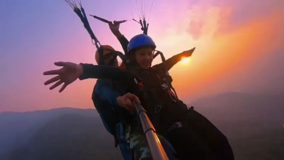 西雙版納天空怡人滑翔傘營地滑翔傘飛行體驗【專業教練帶飛+贈送GoPro影片拍攝+景洪市區免費接送】