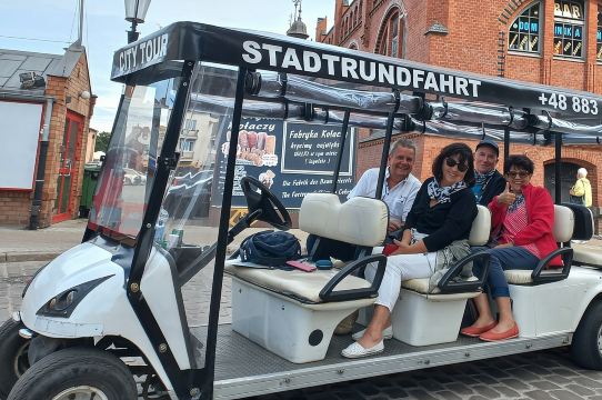 Gdańsk: Recorrido turístico por la ciudad en buggy/carrito de golf con guía en vivo (1 hora)