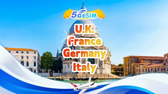 UK, France, Germany & Italy 5G eSIM | DayPass /Total  | 1-30 days | QR code