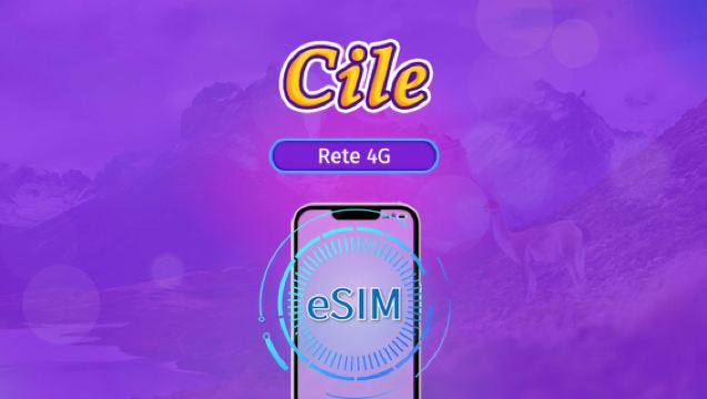 Cile | eSIM 4G | Pacchetto giornaliero/dati | Tariffazione 24 ore | 1-30 giorni | Codice QR