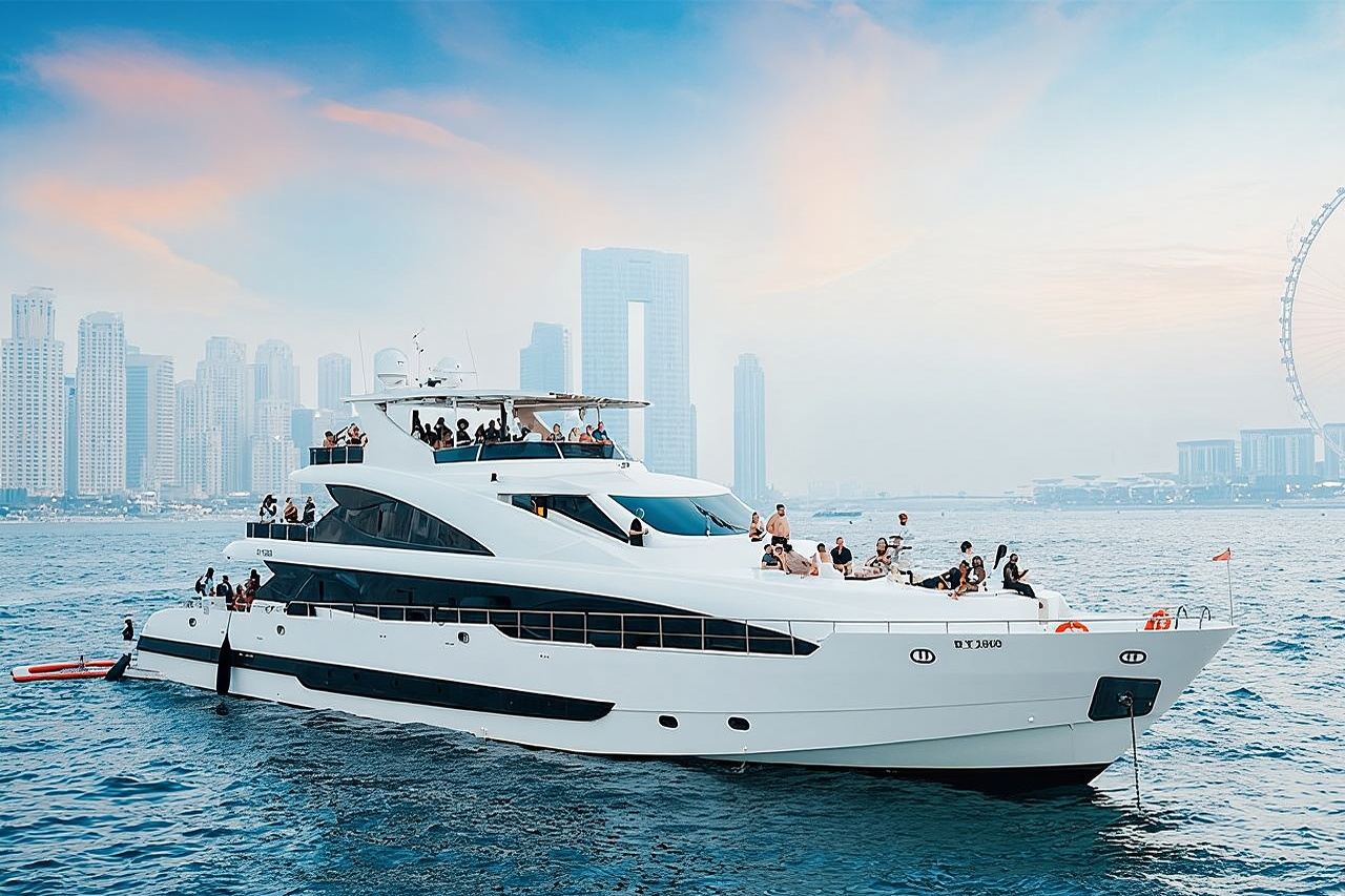 Dubai: Luxury Superyacht with Live DJ, Swimming & Open Bar