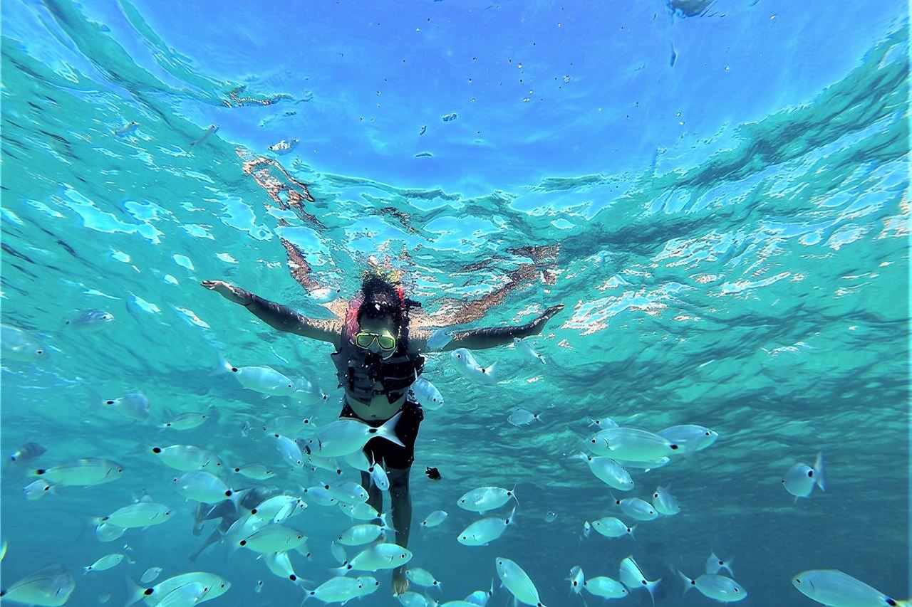 Excursión a la playa y cuevas de Ibiza para practicar snorkel