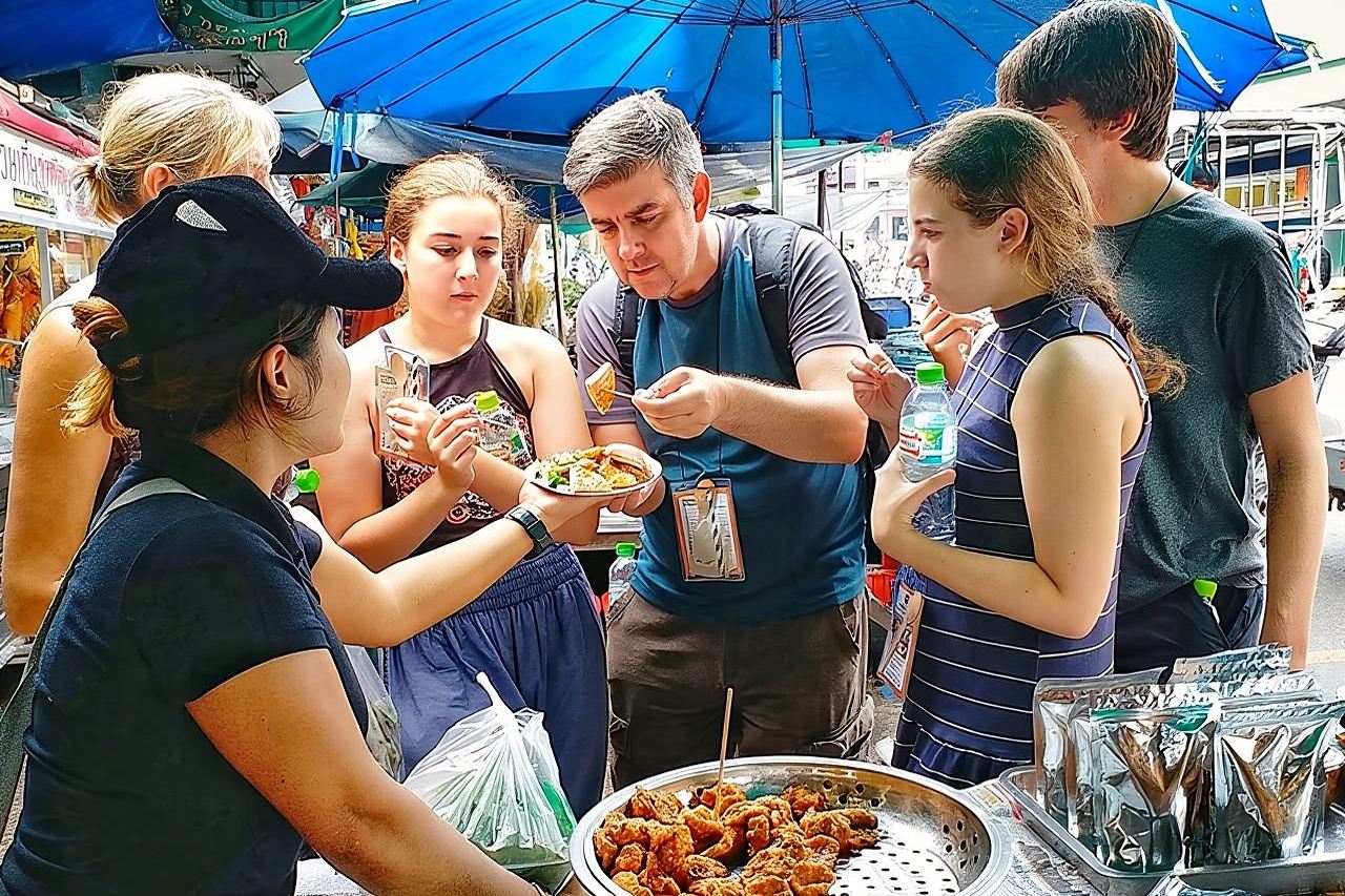 Recorrido a pie por la comida callejera tailandesa y el mercado matutino en Hua Hin