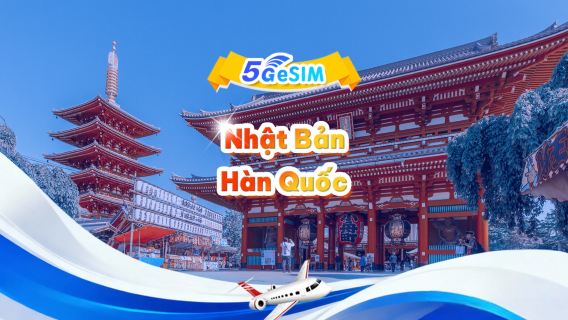 eSIM 5G dành cho Nhật Bản và Hàn Quốc | Gói hàng ngày/Gói tổng thể | 1-30 ngày | QR code