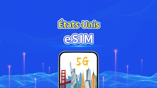 eSIM États-Unis | 5G/4G | Forfait de données journalier/total | 1–30 jours | Facturation sur 24 heures | Code QR