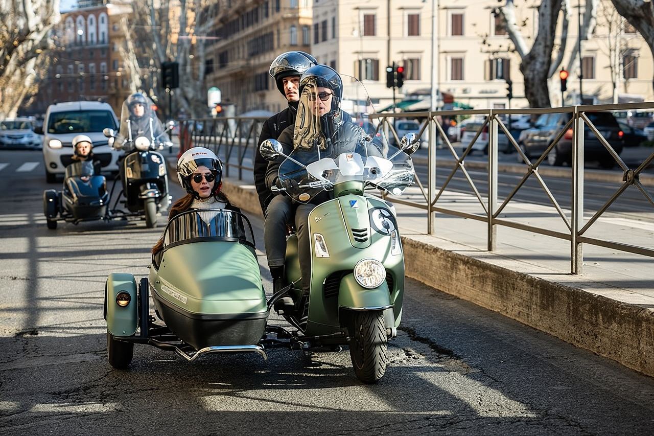 Tour in Sidecar Vespa di giorno/notte con pick-up