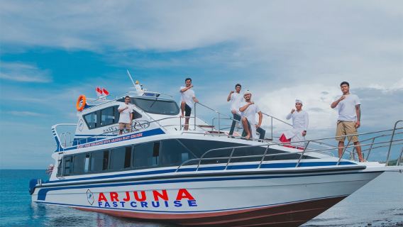 Biglietto per la barca per Nusa Penida Arjuna Fastboat [Biglietto per la barca sola andata per Nusa Penida, biglietto per la barca andata e ritorno per Nusa Penida] Viaggio rapido e diretto · Sicuro e senza preoccupazioni · Flessibilità negli orari