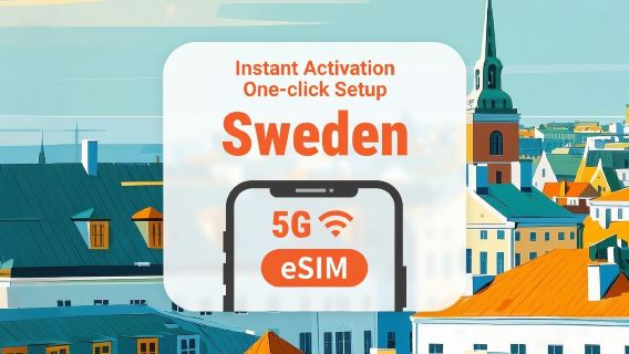 السويد | eSIM 5G | بيانات لمدة 3-30 يومًا | تفعيل سريع بنقرة واحدة | لا حاجة لانتظار الشحن | رمز QR