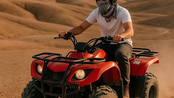 Cena con spettacolo nel deserto di Marrakech con giro in quad e cammello