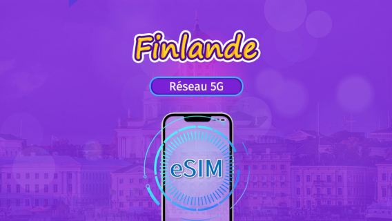 Finlande | eSIM 5G/4G | Forfait total | Facturation 24h | 7–30 jours | Code QR