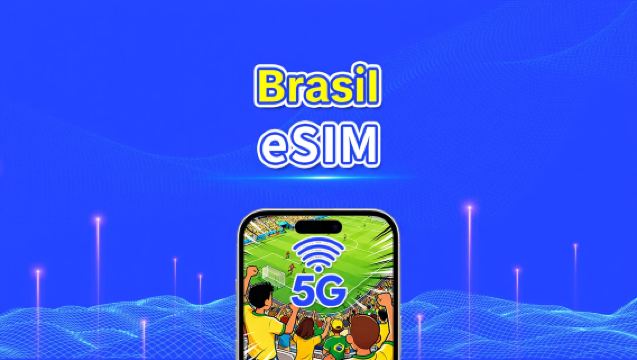 eSIM do Brasil | 5G/4G | Pacote diário/de dados | Dados de alta velocidade | 24 horas | 1-30 dias | Código QR