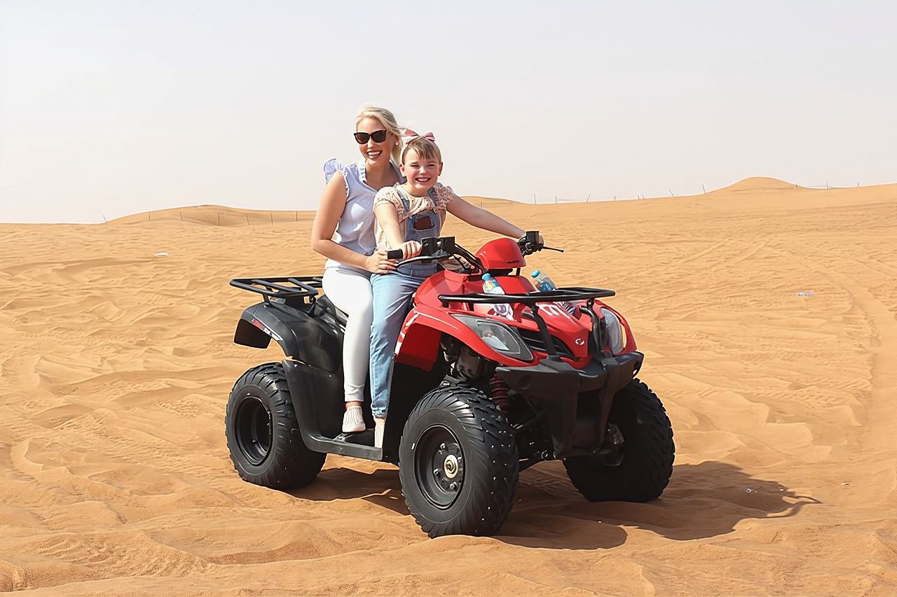 Morning Red Dunes Desert by Quad Bike, Dune Bashing, Camel Ride & Sandboarding