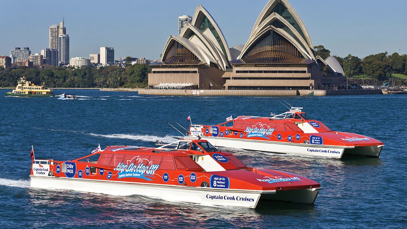 Esperienza di crociera panoramica nel porto di Sydney [Fantasea traghetto diretto/opzione biglietto per la barca andata e ritorno hop-on hop-off 1 o 2 giorni Captain Cook + biglietto d'ingresso al Taronga Zoo]