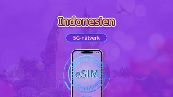 Indonesien | 4G/5G eSIM | Daglig paket/Datapaket | 24-timmars debitering | 1-30 dagar valbart | QR-kod