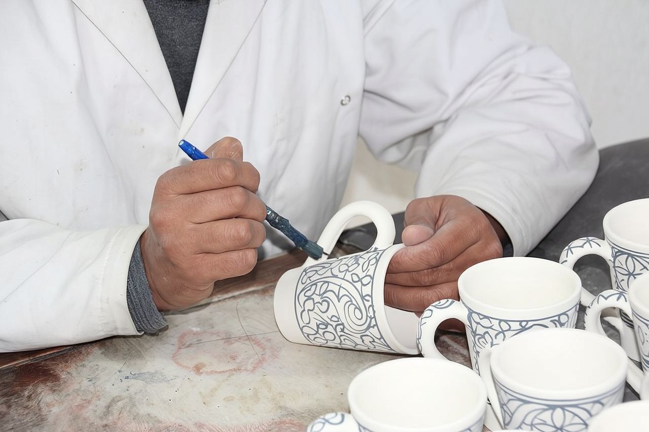 Interactive Pottery Painting and Zellige Mosaic Workshop in Fes