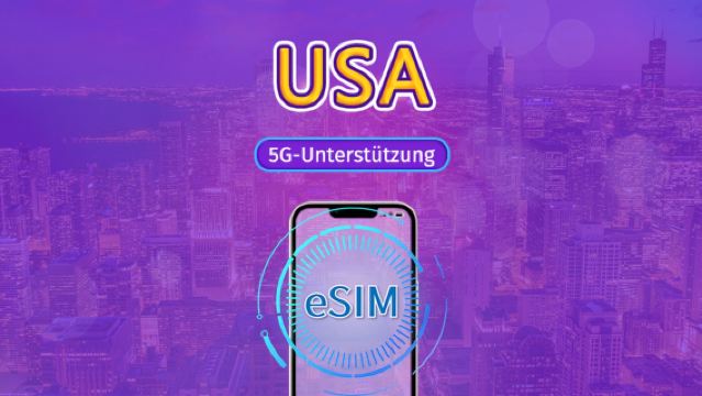 USA 5G eSIM | Tagespass/Gesamtpaket | 24-Stunden-Abrechnung | 1–30 Tage | QR-Code