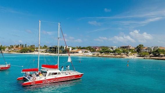 Aruba Sail and Snorkel with Turtles at WW2 Shipwreck Includes BBQ