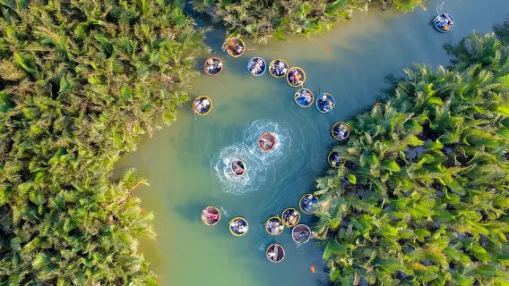 Hoi an Coconut Boat & Hoi an Ancient Town(Option Marble Mountain)