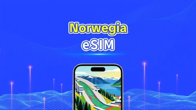 Norwegia eSIM | 5G/4G | Szybki internet | 24 godziny | Wybór dni 1-30 | Kod QR