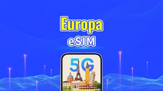 eSIM Europa | 5G/4G | Paquete de datos diario/total | 1-30 días | Facturación 24 horas | Código QR