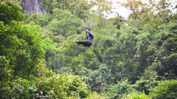 Krabi Zipline Adventures with Abseiling and Rock Climbing