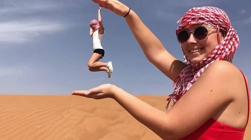 Private Morning Red Dune Safari with Camel Ride & Sandboarding 7