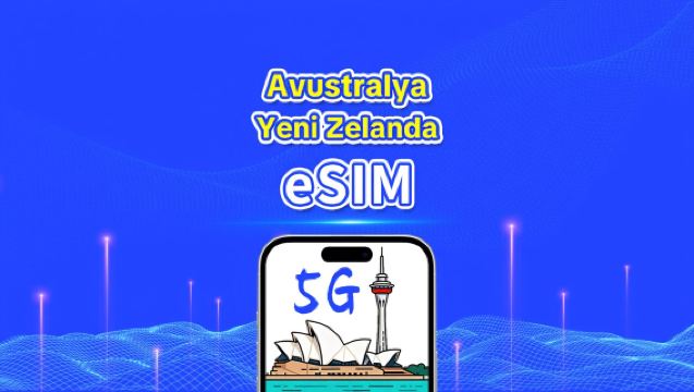 Avustralya+Yeni Zelanda eSIM | 5G/4G | Günlük paket/Veri paketi | 24 saatlik faturalandırma | 1-30 gün | QR kodu