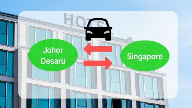 Trasferimento con auto privata da punto a punto tra l'area di Desaru e Singapore
