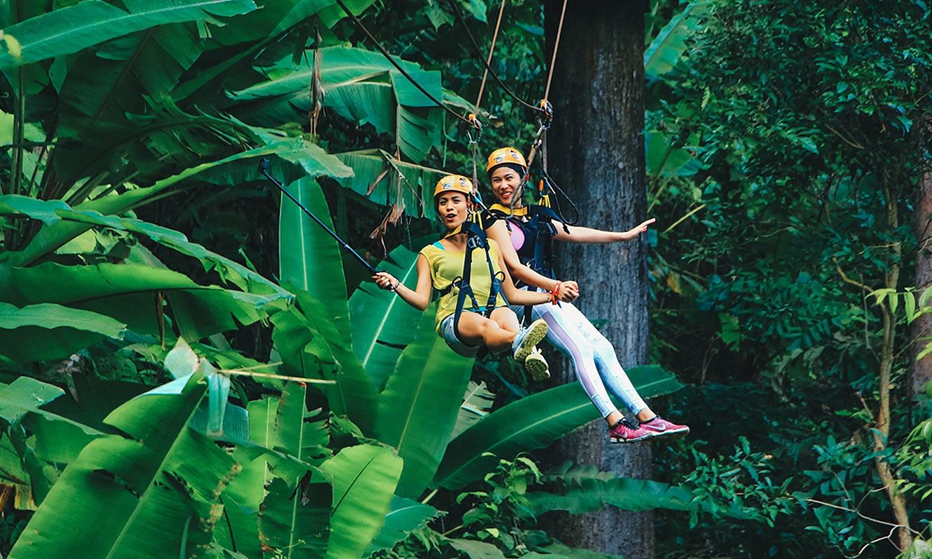 Prenotabile lo stesso giorno - Zipline Hanuman a Phuket con montagne russe nella giungla e trasporto incluso