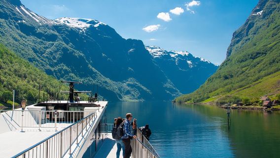 Visita guiada: pueblo vikingo, crucero por el fiordo de Nærøyfjord y ferrocarril de Flåm