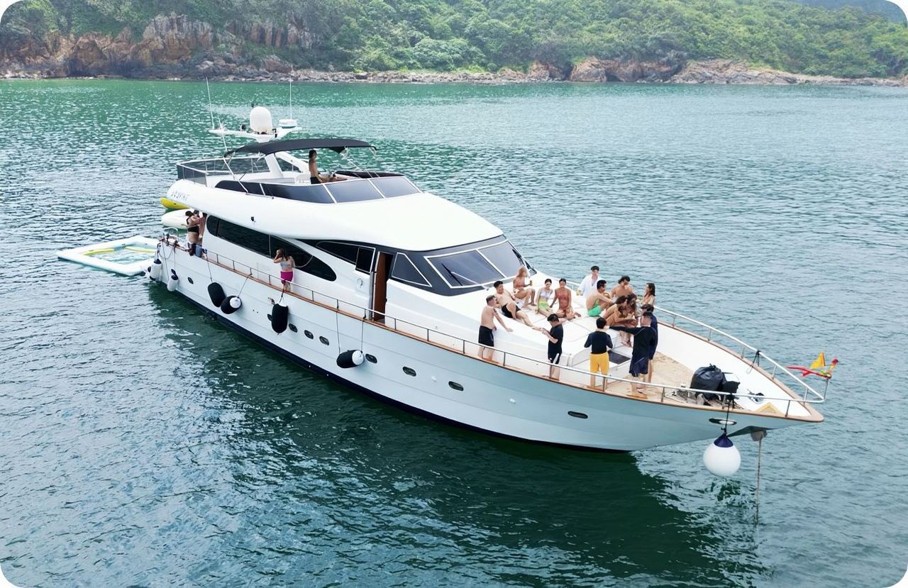[Noleggio yacht a Hong Kong] Noleggio yacht privato italiano su misura da 86 piedi (consigliato per 25~55 persone) Compleanno/Proposta di matrimonio/Affari/Team building [KTV+Vino bianco+Champagne] Più itinerari