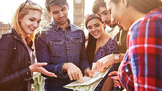 Self guided tour with interactive city game of London