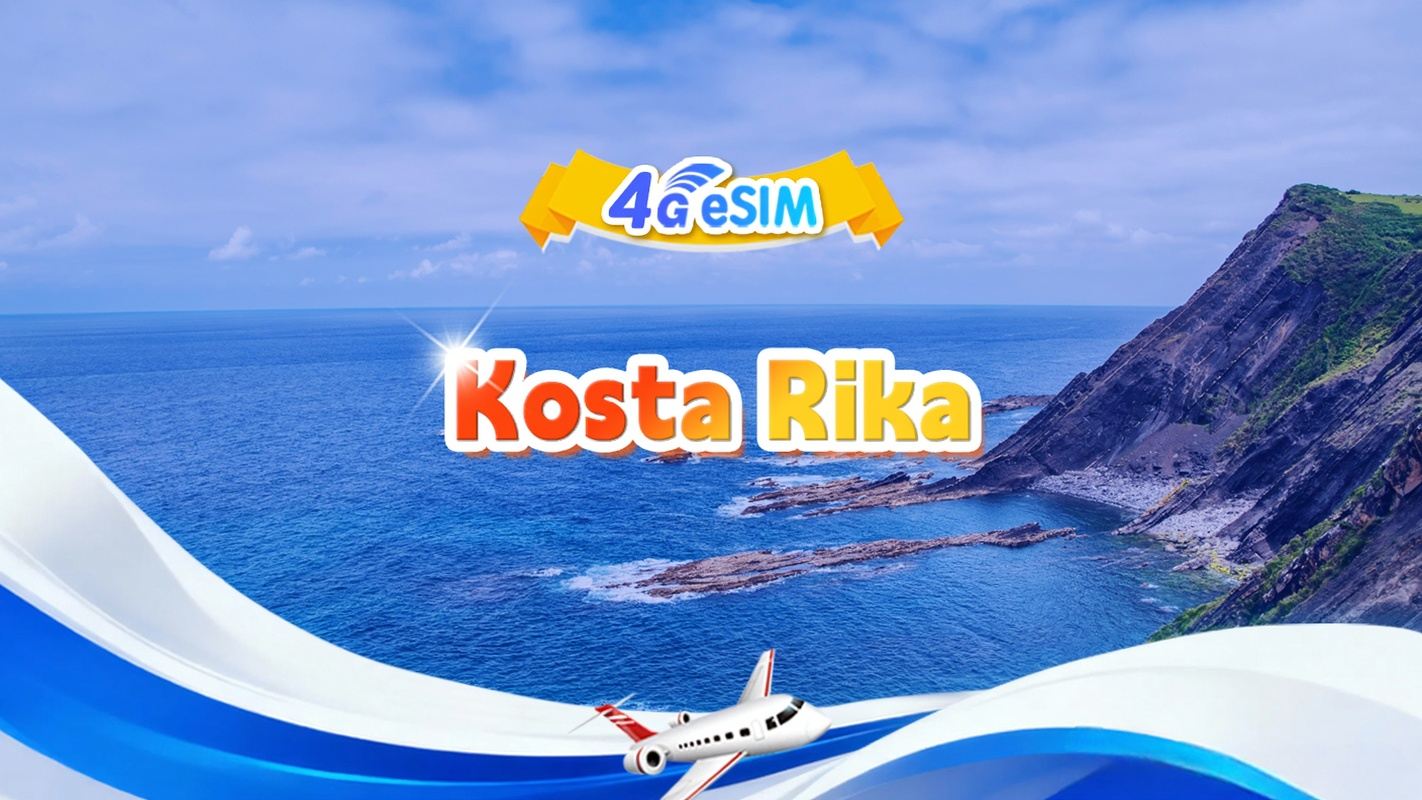 eSIM 4G Costa Rica | Pakej Harian/Jumlah | 1GB/hari - jumlah 30GB | 1-30 hari | Format 24 jam | QR Code