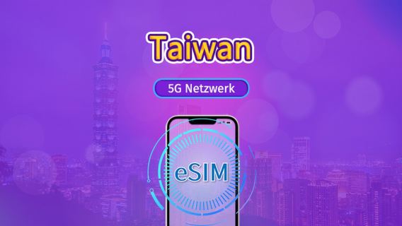 Taiwan | 5G/4G eSIM | Tagespass/Gesamtpaket | Reale-Namen-Authentifizierung erforderlich | 24-Stunden Abrechnung | 3–30 Tage | QR-Code