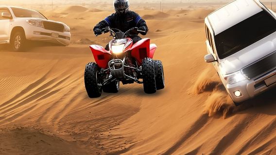 Dubai Evening Desert Safari Dune Bashing Camel Ride & BBQ Dinner